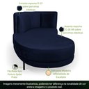 Ver imagem 2 de Sofá Chaise Esquerdo Sala de Estar Penélope Base Preto Veludo Azul Marinho - Nexta Casa
