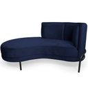 Ver imagem 6 de Sofá Chaise Esquerdo Sala de Estar Penélope Base Preto Veludo Azul Marinho - Nexta Casa