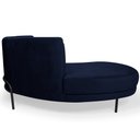Ver imagem 5 de Sofá Chaise Esquerdo Sala de Estar Penélope Base Preto Veludo Azul Marinho - Nexta Casa