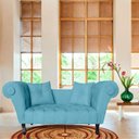 Ver imagem 2 de Recamier Sofá Divã Namoradeira Dubai Suede - Fina Mobília