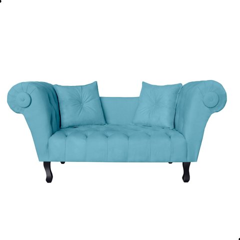 Recamier Sofá Divã Namoradeira Dubai Suede - Fina Mobília