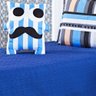 Cobre Leito Life Kids Solteiro Almofada Divertida Bigode Cor Azul com 3 Peças - 2