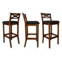 Ver imagem 2 de Kit 6 Banquetas Média Estofada para Bancada Madri Madeira Castanho Suede Preto Ccs