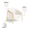 Ver imagem 3 de Poltrona Sala Industrial Alta Dourado Kit 2 Stella Bouclê D03 - D’Rossi