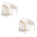 Ver imagem 2 de Poltrona Sala Industrial Alta Dourado Kit 2 Stella Bouclê D03 - D’Rossi