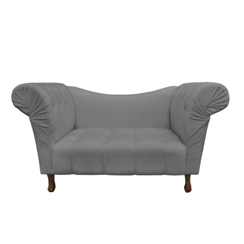Recamier Divã Rio 1,50m Suede Cinza - Dominic Decor