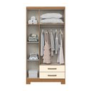 Ver imagem 4 de Guarda Roupa Solteiro Açaí 3 Portas e 2 Gavetas Cinamomo/Off White - Móveis Henn