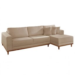 Sofá Cronos Linho 4 Lugares Chaise Lado Direito Meu Sofá Online - 2