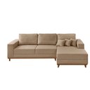 Ver imagem 2 de Sofá Fixo com Chaise 2,5m Cronos Linho com Molas Lado Direito Meu Sofá Online