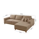 Ver imagem 7 de Sofá Fixo com Chaise 2,5m Cronos Linho com Molas Lado Direito Meu Sofá Online