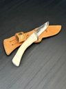 Ver imagem 1 de Faca Fox Sg Inox 420c 3” Cabo de Osso Natural Artesanal com Bainha em Couro
