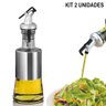 Kit 2x Galheteiro de Vidro e Aço Inox 200ml com Bico Dosador - 1