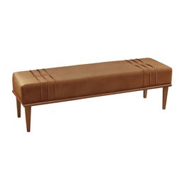 Recamier Banco Puff Couro Ecológico Caramelo Mari - 1