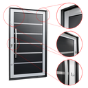 Ver imagem 3 de Porta Pivotante Alumínio Lambril Premium c/Pux.e.Elite Mix Preto 240x130 Brimak