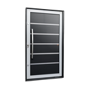 Ver imagem 1 de Porta Pivotante Alumínio Lambril Premium c/Pux.e.Elite Mix Preto 240x130 Brimak