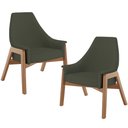 Ver imagem 1 de Kit 02 Poltronas Decorativa para Sala de Estar Sakura L02 Linho Verde Musgo - Lyam Decor