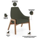 Ver imagem 4 de Kit 02 Poltronas Decorativa para Sala de Estar Sakura L02 Linho Verde Musgo - Lyam Decor
