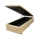 Ver imagem 1 de Cama Box Baú Castor Solteiro Linho Bege 120x203x35cm