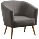 Ver imagem 2 de Kit 2 Poltronas para Sala e Escritório Pé Palito Belize Veludo Cinza