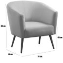 Ver imagem 3 de Kit 2 Poltronas para Sala e Escritório Pé Palito Belize Veludo Cinza
