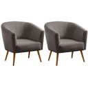 Ver imagem 1 de Kit 2 Poltronas para Sala e Escritório Pé Palito Belize Veludo Cinza