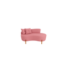 Ver imagem 3 de Kit Decorativo Sofá Curvo Orgânico + 01 Puff e Poltrona Luna Veludo Rosa - Montanaris Decor