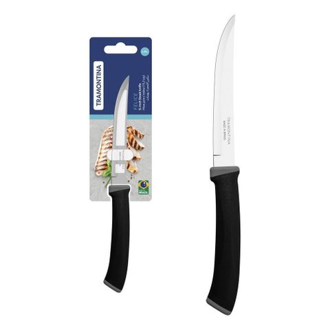 Faca para Churrasco Felice Corte Preciso Aço Inox Cabo Polipropileno Preto Tramontina 12,7cm