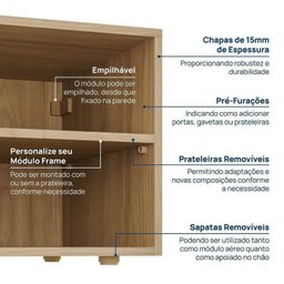Módulo 70x40 2 Gavetas Frame Cabecasa madeiramadeira - 6
