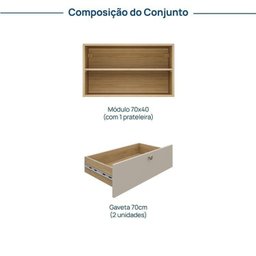 Módulo 70x40 2 Gavetas Frame Cabecasa madeiramadeira - 3