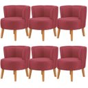 Ver imagem 1 de Kit 6 Poltronas Estofadas para Recepção de Escritório Ergonômica Tecido Veludo Macia Pés de Madeira