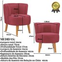 Ver imagem 3 de Kit 6 Poltronas Estofadas para Recepção de Escritório Ergonômica Tecido Veludo Macia Pés de Madeira