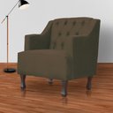 Ver imagem 2 de Poltrona Decorativa Pés Luis XV Gênises Encosto Capitonê Suede Marrom Carolina Moveis