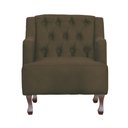 Ver imagem 3 de Poltrona Decorativa Pés Luis XV Gênises Encosto Capitonê Suede Marrom Carolina Moveis