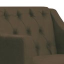 Ver imagem 5 de Poltrona Decorativa Pés Luis XV Gênises Encosto Capitonê Suede Marrom Carolina Moveis