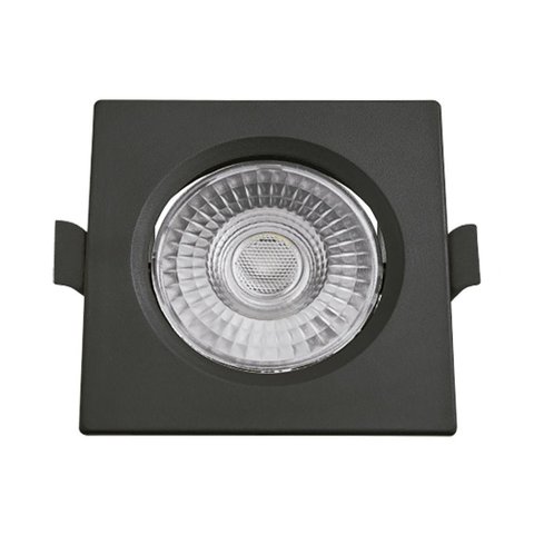 Spot de Led Embutir Slim Mr16 Quadrado 6w Preto Bivolt Blumenau 3000k Luz Quente