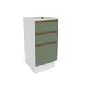 Ver imagem 1 de Balcão 3 Gavetas Kappesberg Celeste 100% Mdf Branco/verde Oliva 40cm
