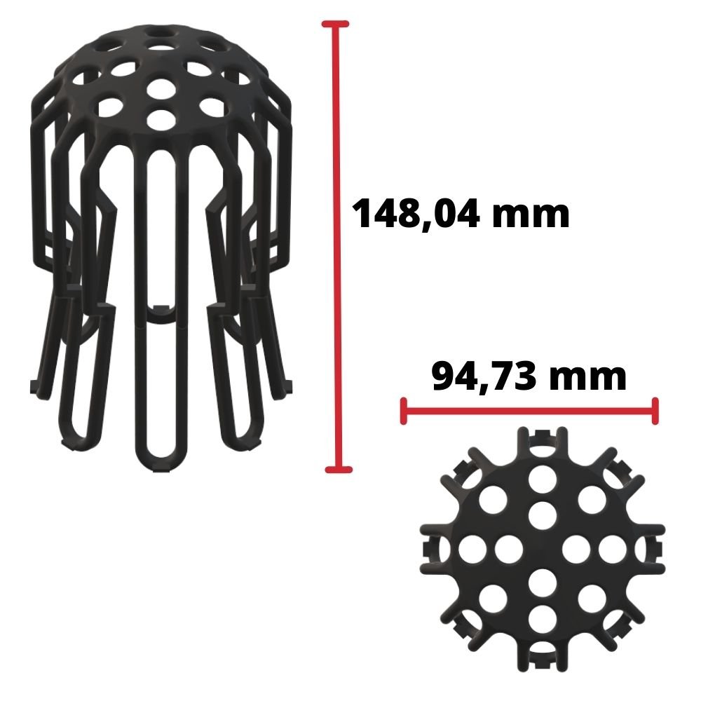 Kit 2 Ralo Abacaxi Flexível Anti Folhas Calhas até 100mm 4" - 3