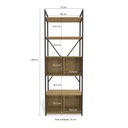 Ver imagem 6 de Estante Alta Estilo Industrial 72cm 04 Portas e 02 Prateleiras Li018 Kappesberg - Freijó/preto Fosco