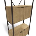 Ver imagem 5 de Estante Alta Estilo Industrial 72cm 04 Portas e 02 Prateleiras Li018 Kappesberg - Freijó/preto Fosco