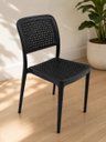 Ver imagem 5 de Kit 4 Cadeiras Mônaco Rattan Empilhável Cozinha Sala Jantar - Preto