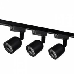 Kit Trilho Elegance LED 3 x 7.W Preto 300K Luz Amarela - 1