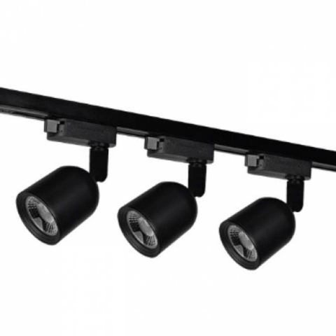 Kit Trilho Elegance LED 3 x 7.W Preto 300K Luz Amarela