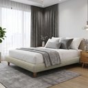 Ver imagem 4 de Cama Casal Queen Pés de Ferro Estilo Industrial 176cm Otto P05 Linho Bege Escuro - Lyam Decor