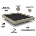 Ver imagem 3 de Cama Casal Queen Base Box Pés de Ferro Estilo Industrial 176cm Otto P05 Linho Bege Escuro - Lyam