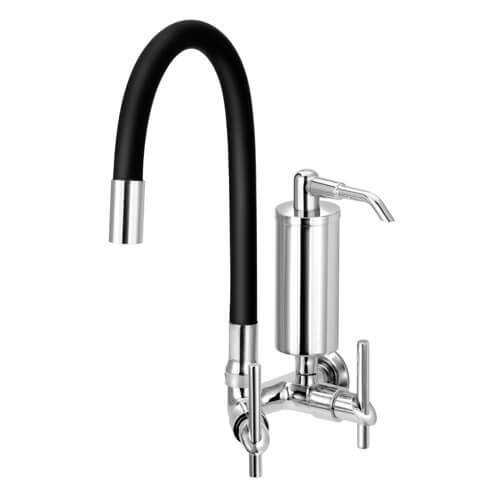 Torneira Gourmet com Filtro de Cozinha Flexível Preta 1/4 de Volta Copo Slim C61 Del Metais - 1