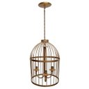 Ver imagem 4 de Lustre na Gaiola Artesanal Decorativo para Iluminação Varanda Colonial