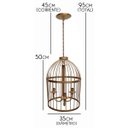 Ver imagem 2 de Lustre na Gaiola Artesanal Decorativo para Iluminação Varanda Colonial
