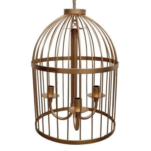 Lustre na Gaiola Artesanal Decorativo para Iluminação Varanda Colonial