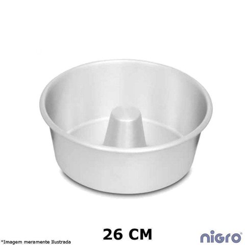 Forma Redonda Alumínio com Tubo 26cm - Nigro