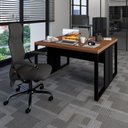 Ver imagem 1 de Plataforma de Trabalho 2 Pessoas 1,20m X 1,20m Pés Metal F5 Cor:nogal com Preto